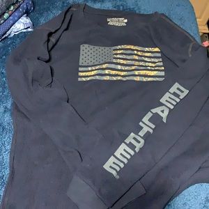 Realtree blue camo flag shirt